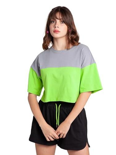 zink z women's green solid t-shirt