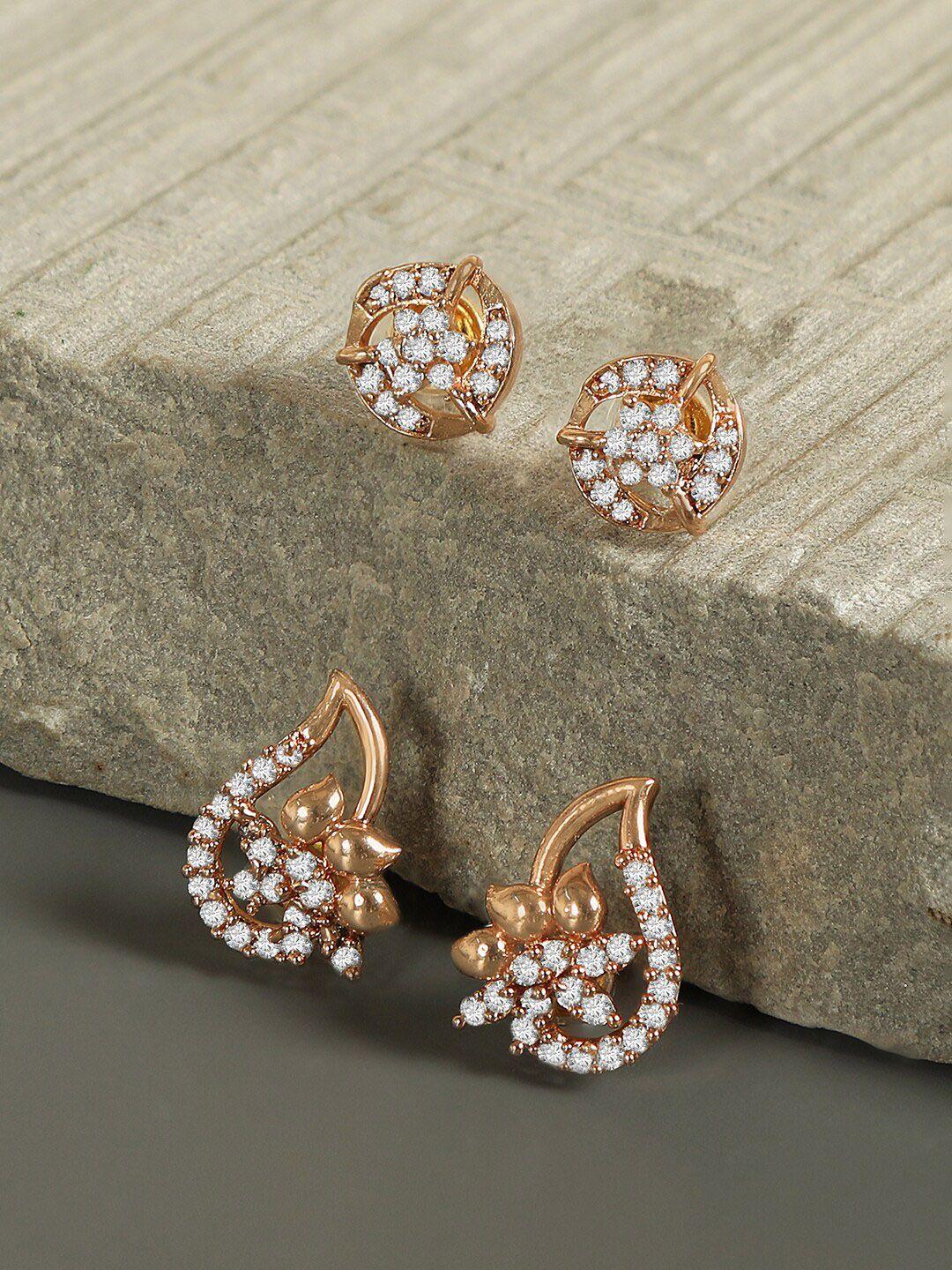 zinu rose contemporary studs earrings