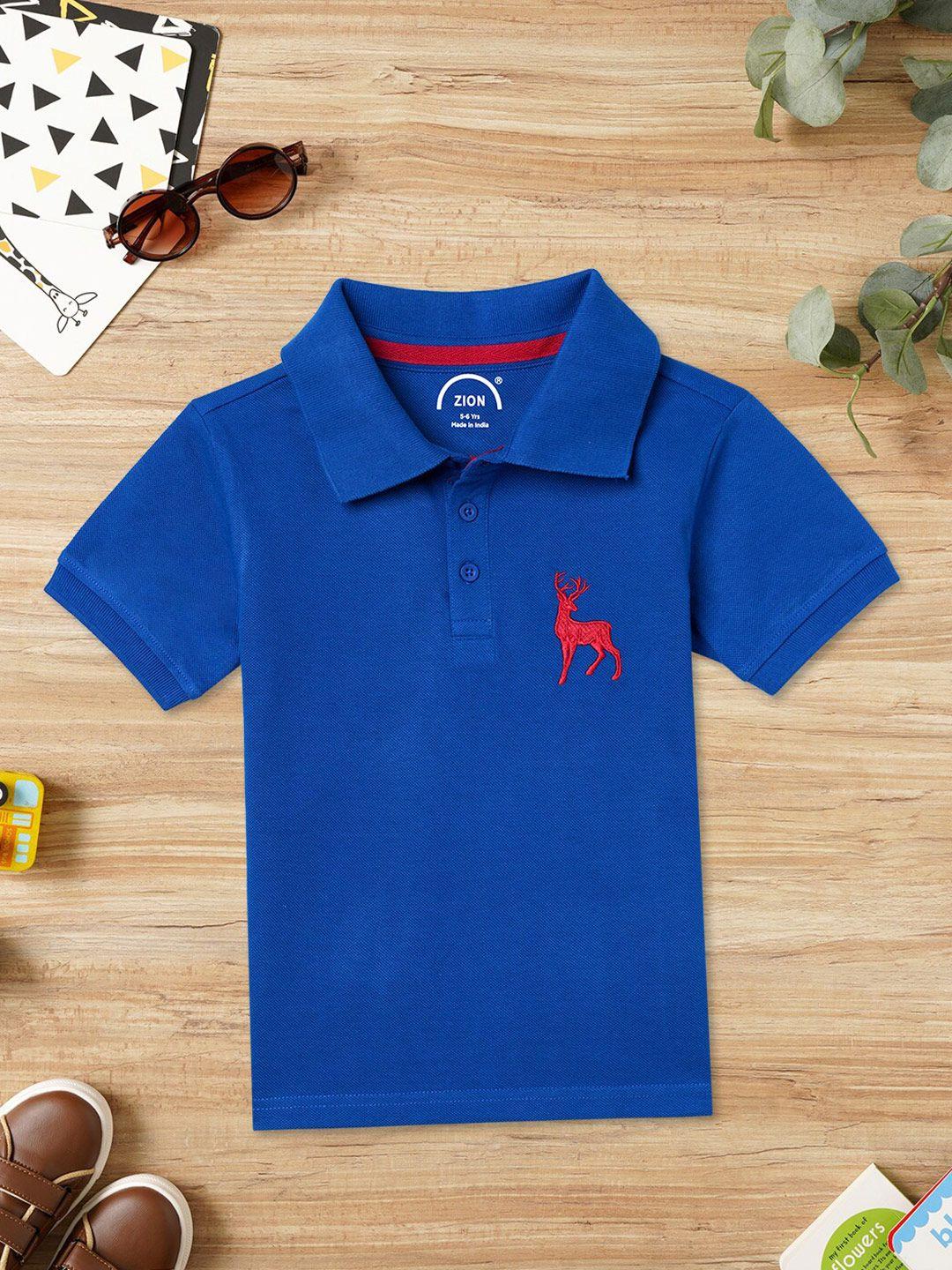 zion boys polo collar bio finish cotton t-shirt