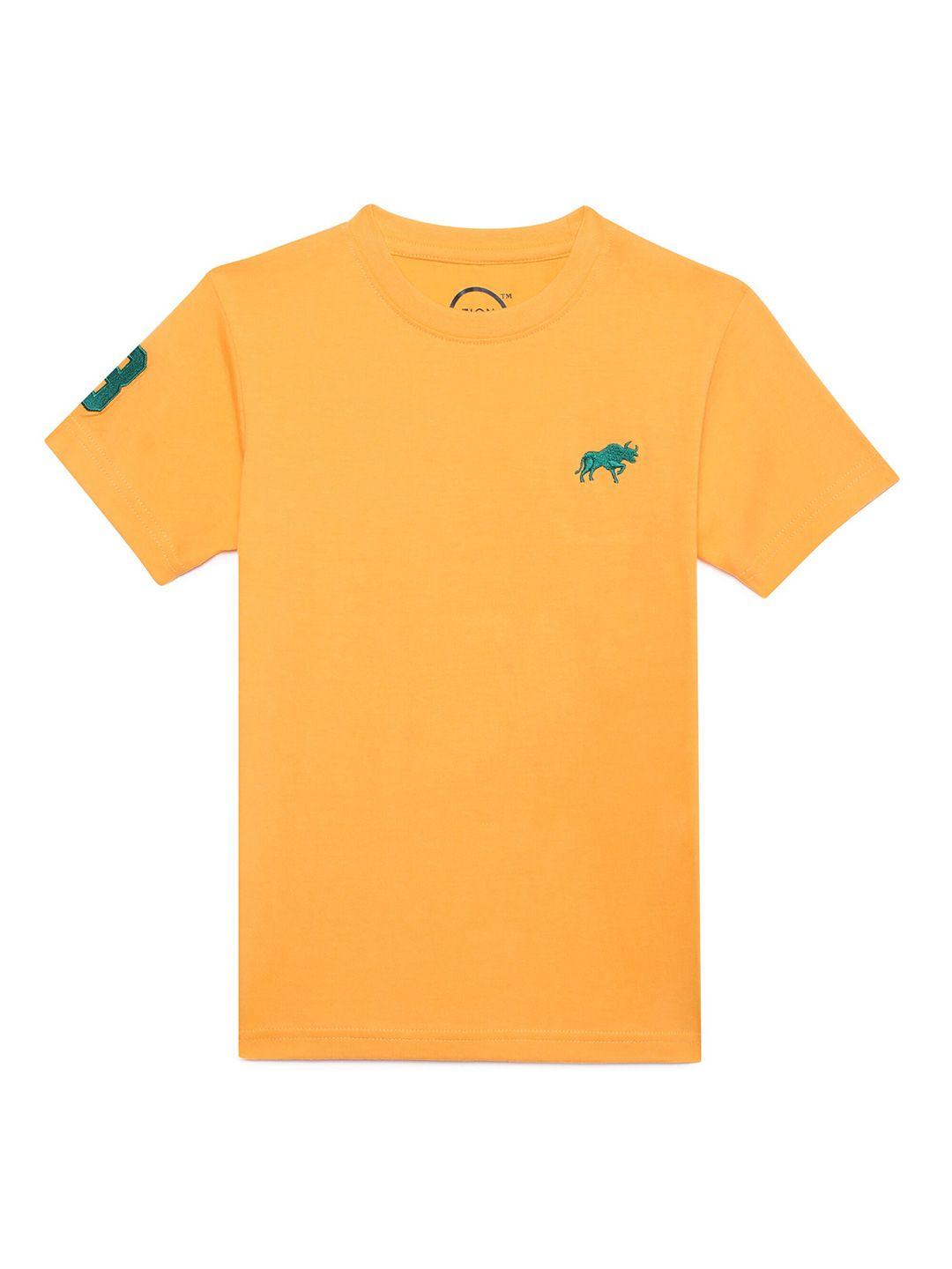zion boys yellow slim fit t-shirt