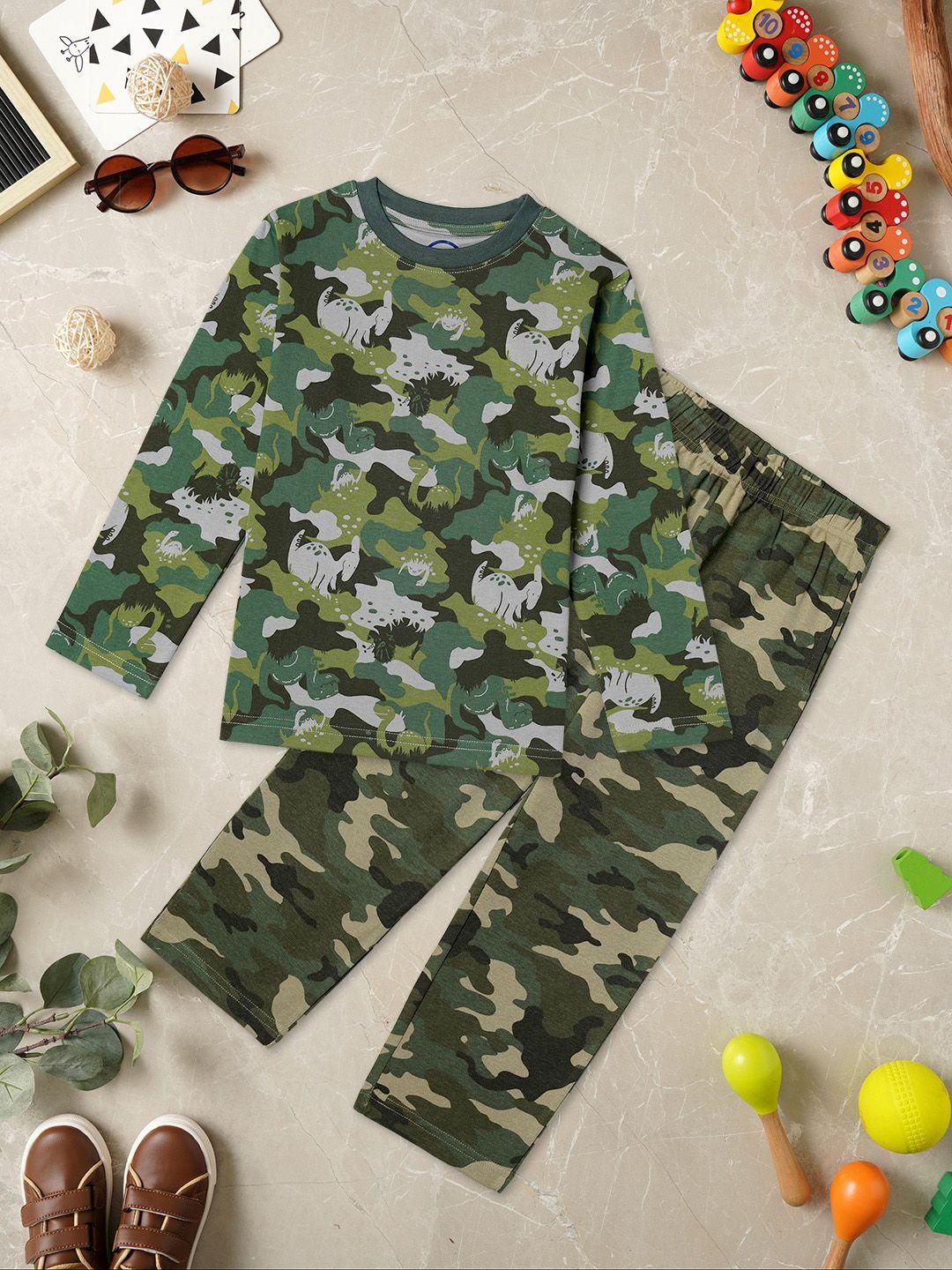 zion boys camouflage printed pure cotton night suit