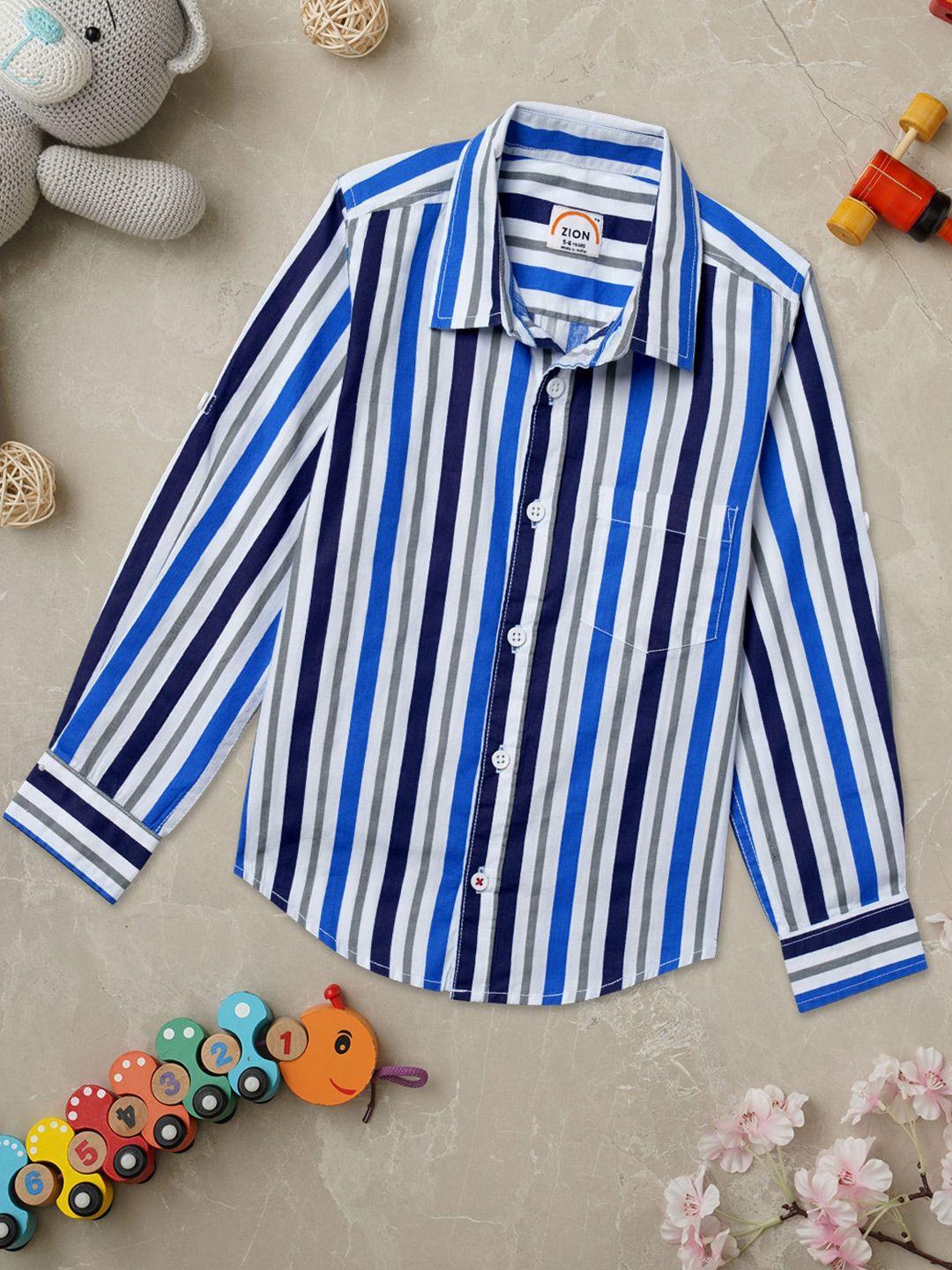 zion boys comfort striped cotton casual shirt