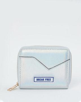 zip-around wallet with stitch detail