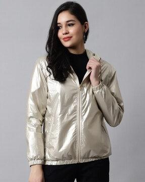 zip-closure biker jacket