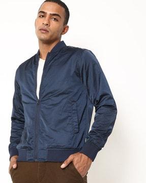 zip-front bomber jacket with insert pockets
