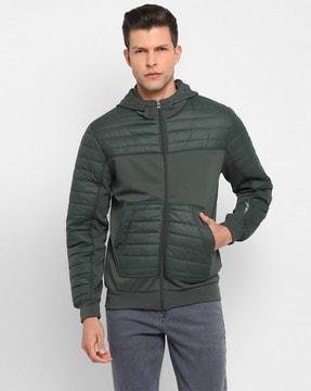 zip-front hooded sweatshirt