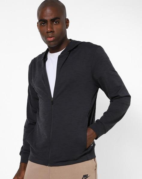 zip-front hoodie with insert pockets