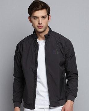 zip-front jacket with insert pocket