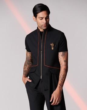 zip-front sleeveless waistcoat
