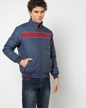 zip-front slim fit track jacket