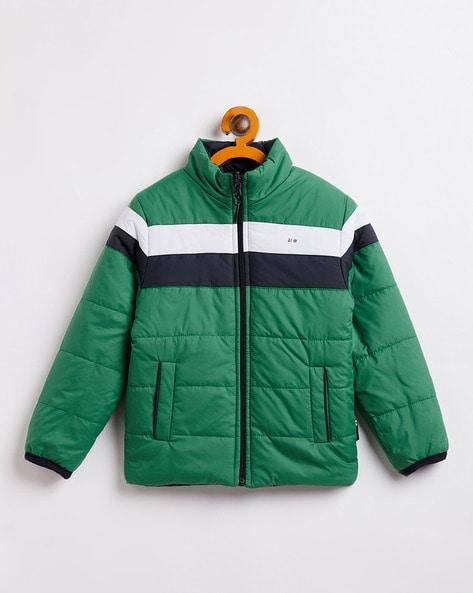 zip-front striped reversible jacket
