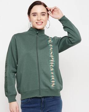 zip-front sweatshirt with insert pockets