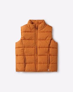 zip-front vest puffer jacket