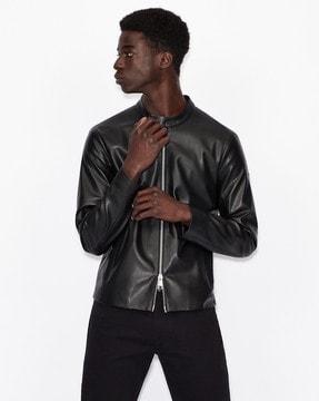 zip-front biker jacket