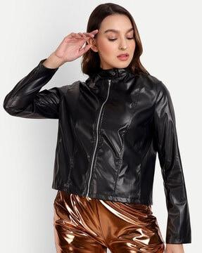 zip-front biker jacket