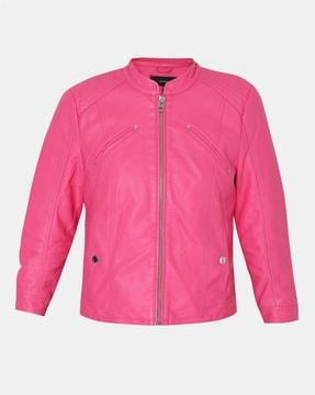 zip-front biker jacket