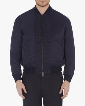 zip-front bomber jacket with insert pocket
