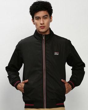 zip-front bomber jacket with insert pockets