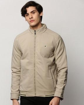 zip-front bomber jacket with insert pockets