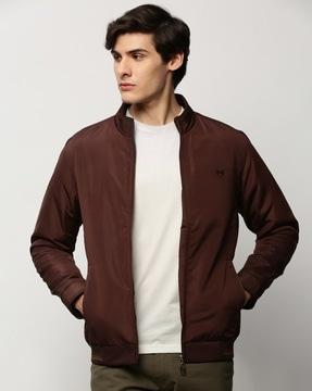 zip-front bomber jacket with insert pockets