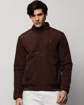 zip-front bomber jacket with insert pockets