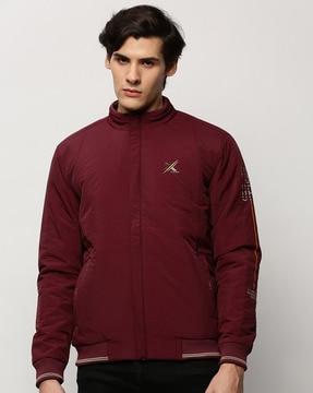 zip-front bomber jacket with insert pockets