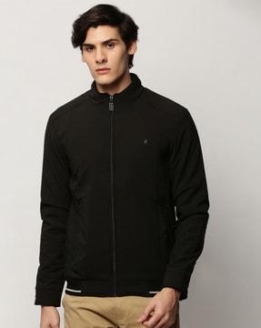 zip-front bomber jacket with insert pockets