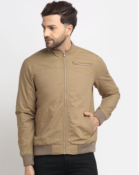 zip-front bomber jacket with slip pockets