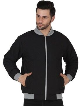 zip-front bomber jacket