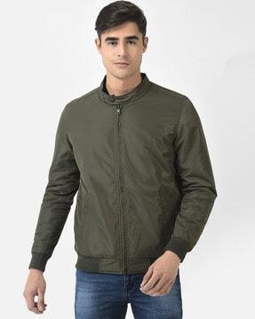 zip front bombers jacket