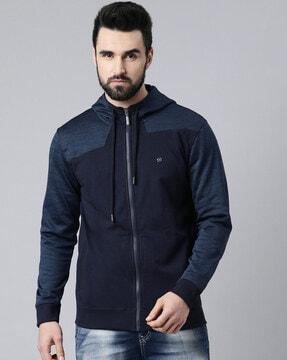 zip-front colourblock jacket