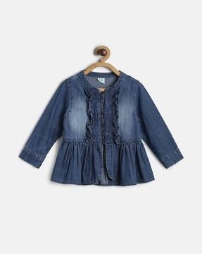 zip-front denim jacket