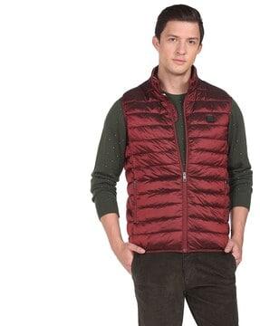 zip-front gilet with zipper pockets