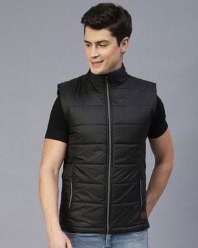 zip-front gillets with zipper pockets