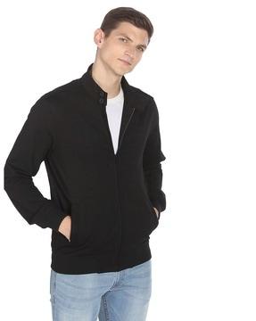 zip-front high-neck jacket