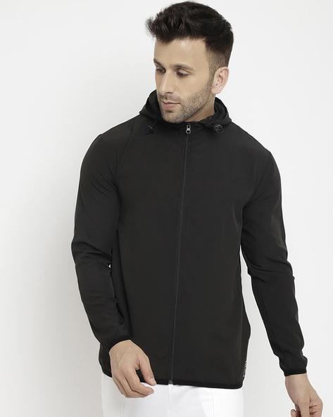 zip-front hooded jacket