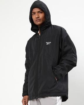 zip-front hooded jacket