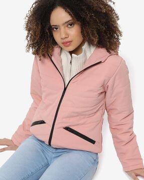 zip-front hooded jacket