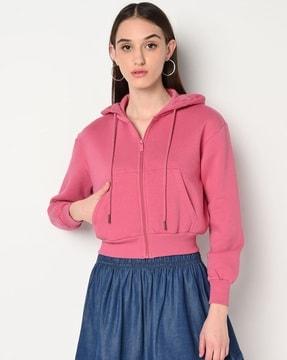 zip-front hooded jacket