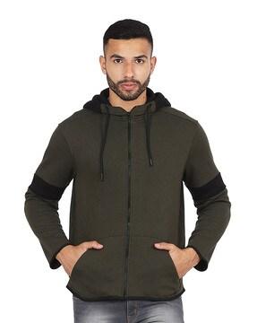 zip-front hooded jacket