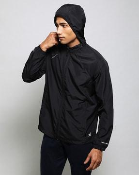 zip-front hooded jacket