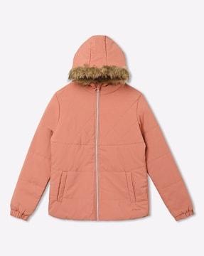 zip-front hooded jacket