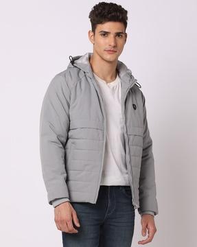 zip-front hooded jacket