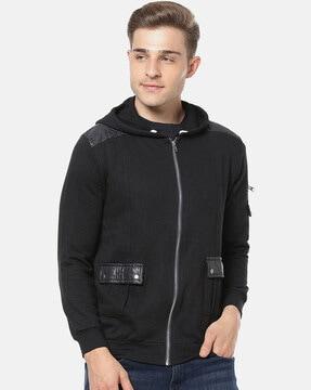 zip-front hooded jacket