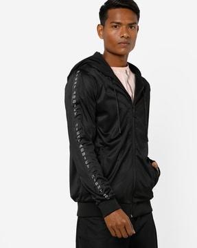 zip-front hooded jacket