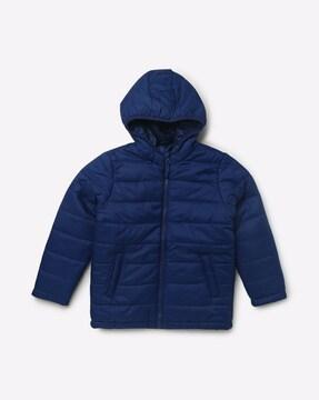 zip-front hooded puffer jacket