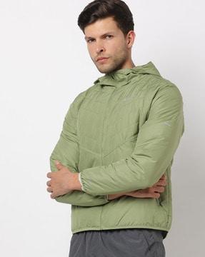 zip-front hooded puffer jacket