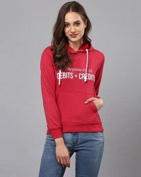 zip-front hooded sweatshirt with kangaroo pockets