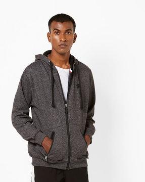 zip-front hooded sweatshirt with zip pockets