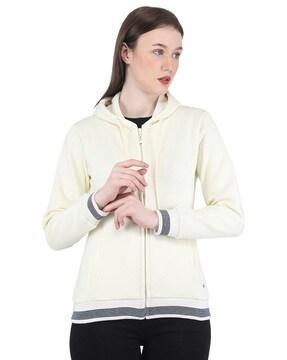 zip-front hooded sweatshirt